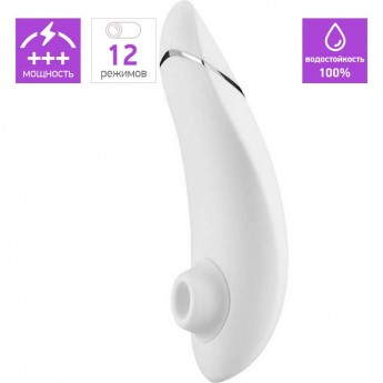 Бесконтактный клиторальный стимулятор WOMANIZER PREMIUM белый/хром + Подарок Бесконтактный клиторальный стимулятор WOMANIZER PREMIUM белый/хром + Подарок