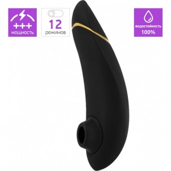 Бесконтактный клиторальный стимулятор WOMANIZER PREMIUM черный/золотой Бесконтактный клиторальный стимулятор WOMANIZER PREMIUM черный/золотой